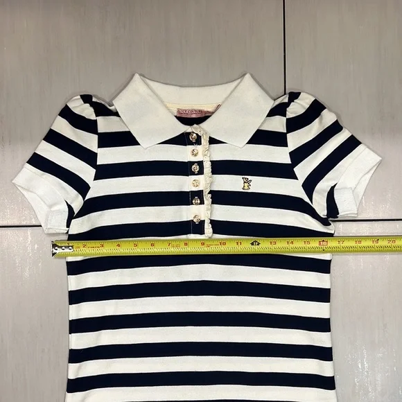Juicy Couture Vintage Y2K Striped Polo Puff Short Sleeve Top Size Small - Picture 13 of 13